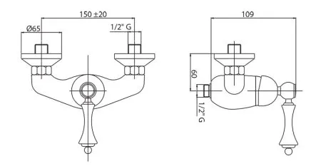 Смеситель Cezares Margot MARGOT-DM-01-Bi для  душа