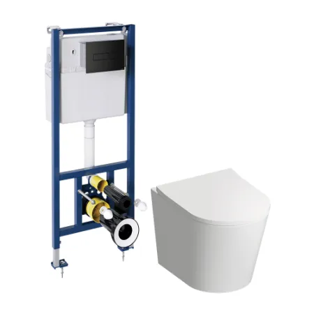 Комплект Omnires Tampa TAMPASETBPBL подвесной унитаз + инсталляция + кнопка смыва черная