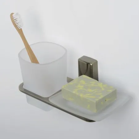 Стакан с мыльницей WasserKRAFT Exter K-5226 светлая бронза