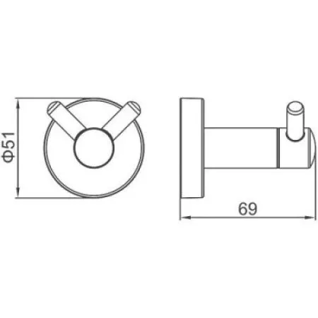 Крючок Ledeme L71705B-2 черный