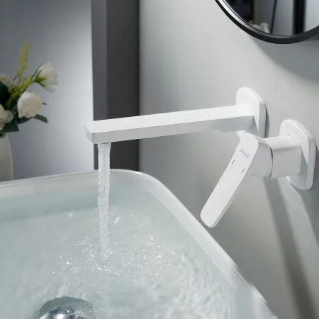 Смеситель для раковины однорычажный встроенный Shevanik S9941C, Белый