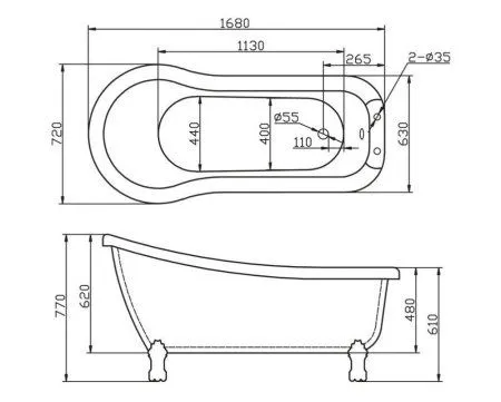 Акриловая ванна BelBagno BB20-1700