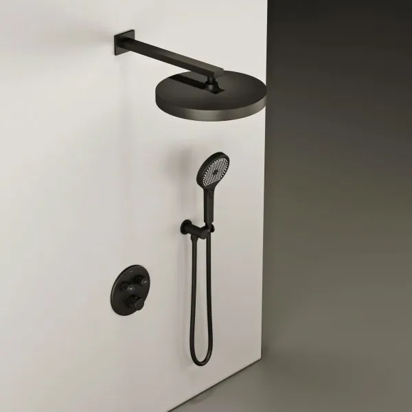 Душевой комплект SANCOS Space встраиваемый c термостатическим смесителем, цвет черный матовый ,  SC3006MB