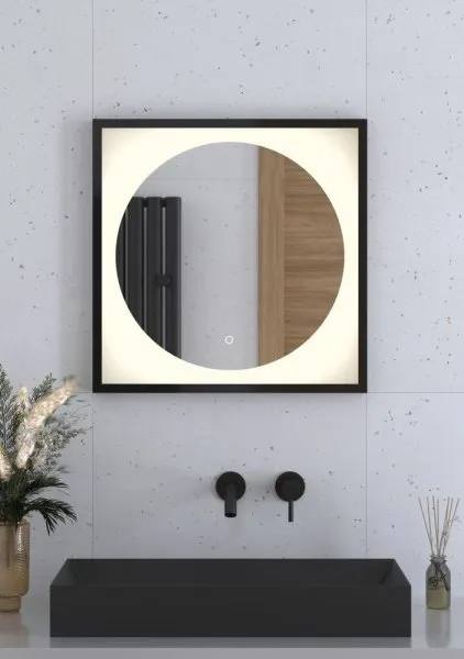 Зеркало с LED-подсветкой настенное Defesto Eclipse DF 2231S 60x60 черный