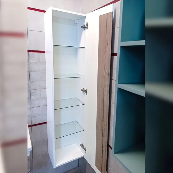 Пенал Бриклаер Брайтон 38 см, белый/дуб