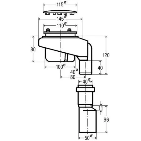 Сифон для поддона Viega Tempoplex 576455 вертикальный