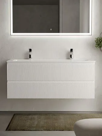 Тумба подвесная SANCOS Snob R 1195х445х500, c двумя ящиками оснащенными доводчиками, Bianco, SNR120W