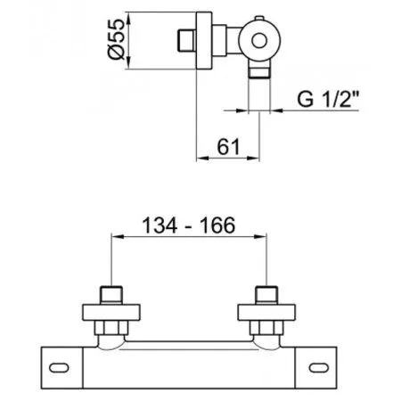 Смеситель для душа с термостатом Webert Elio EL980102560, черный
