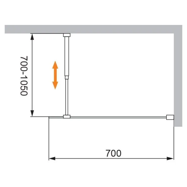 Душевая перегородка Cezares Liberta LIBERTA-L-1-70-C-Cr 70 прозрачное стекло, хром