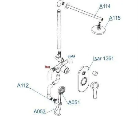 Встраиваемая душевая система WasserKRAFT A16315 темная бронза