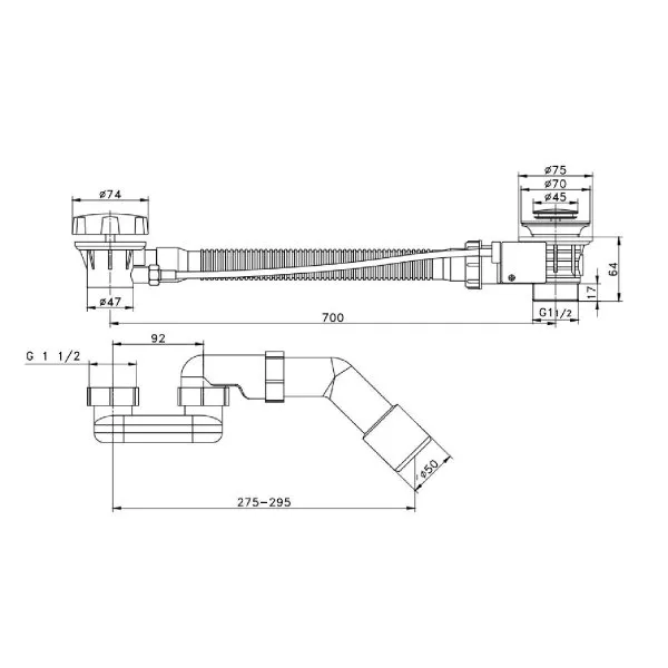 Слив-перелив (полуавтомат, 60 см.) Raglo R600.30.06, черный - купить в Москве по низкой цене в интернет-магазине с доставкой по всей России | HITsant Слив-перелив (полуавтомат, 60 см.) Raglo R600.30.06, черный