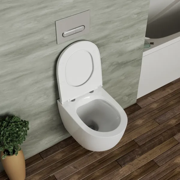 Унитаз подвесной безободковый DK Matrix (DT1396016) - купить в Москве по низкой цене в интернет-магазине с доставкой по всей России | HITsant Унитаз подвесной безободковый DK Matrix (DT1396016)