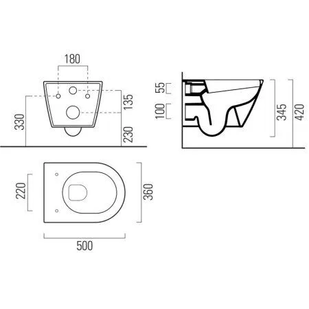 Чаша для унитаза подвесного GSI Kube X 941611