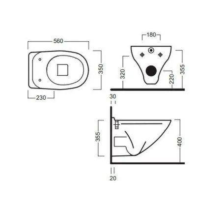Чаша для унитаза подвесного Hatria Cannes 2012 Y0RH