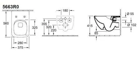 Унитаз подвесной Villeroy & Boch Legato 5663RS01 микролифт, белый альпин - купить в Москве по низкой цене в интернет-магазине с доставкой по всей России | HITsant Унитаз подвесной Villeroy & Boch Legato 5663RS01 микролифт, белый альпин