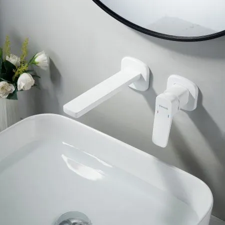 Смеситель для раковины однорычажный встроенный Shevanik S9941C, Белый