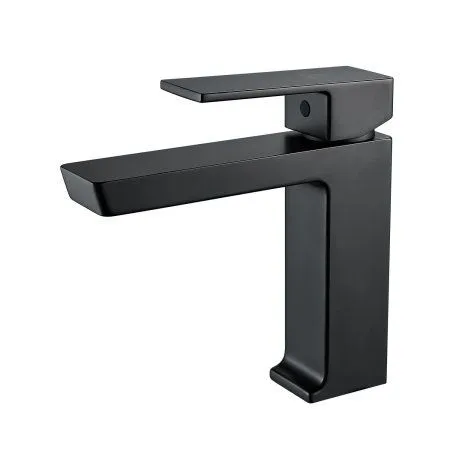 Смеситель для раковины однорычажный с гайкой Rose R1801H-1, Черный