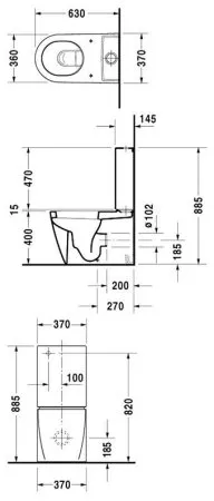 Чаша для унитаза-компакта Duravit Starck 2 2145090000