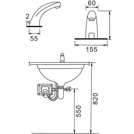 Сенсорный смеситель для раковины Frap F512-1, хром