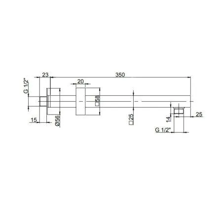 Кронштейн для верхнего душа 35 см, черный матовый PVD 50ZNPZQV74US5QRKQ3IP5