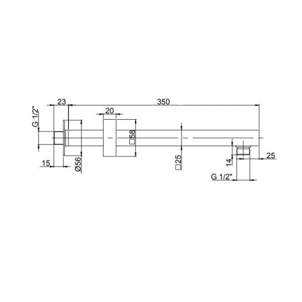 Кронштейн для верхнего душа 35 см, черный матовый PVD 50ZNPZQV74US5QRKQ3IP5