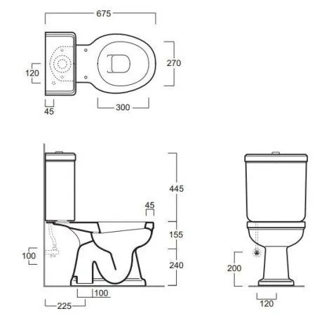 Унитаз-компакт Simas Londra LO921bi вертикальный выпуск, белый/золото