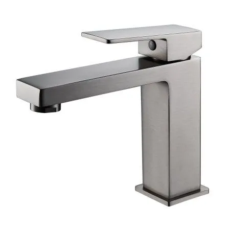 Смеситель для раковины однорычажный с гайкой Shevanik S9601T, Оружейная сталь