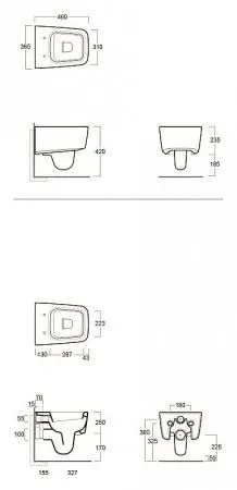 Унитаз подвесной Simas Degrade DE28bi горизонтальный выпуск