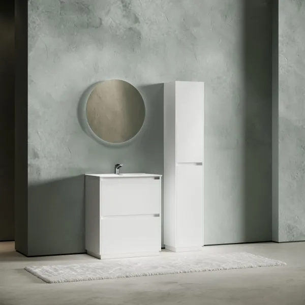 Тумба под раковину SANCOS Libra Floor напольная, 690х450х840, c двумя ящиками оснащенными доводчиками, белый глянец ,  LB70FW
