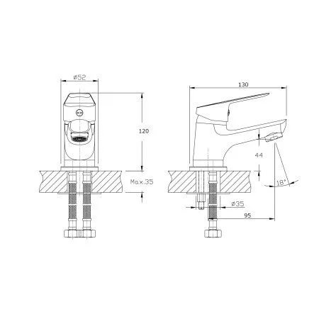 Смеситель для раковины RUSH Disco (DI6935-11)
