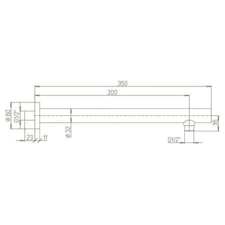 Кронштейн для верхнего душа PAINI 50FRPWKX74PN5TATT3EC5 350 мм, брашированный никель PVD