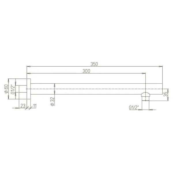 Кронштейн для верхнего душа PAINI 50FRPWKX74PN5TATT3EC5 350 мм, брашированный никель PVD