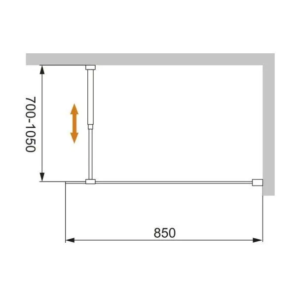 Душевая перегородка Cezares Liberta LIBERTA-L-1-100-C-Cr 100 прозрачное стекло, хром