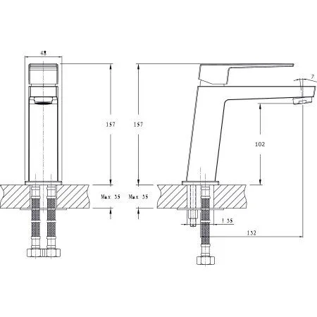 Смеситель для умывальника RUSH Thira (TR3625-11)