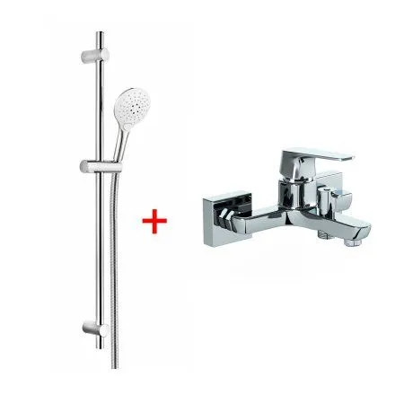 Комплект смесителя 2в1 Paini Bari RTBVCRQNSEAET1RW2VIL1BCHR для ванны с душевым комплектом, хром