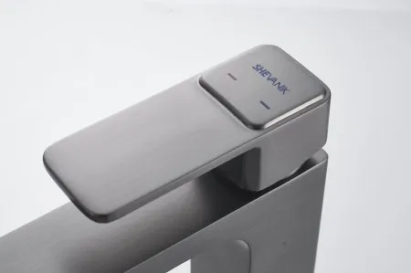 Смеситель для раковины однорычажный с гайкой Shevanik S9701T, Оружейная сталь