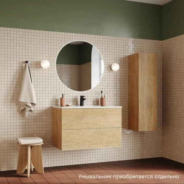 Тумба подвесная, 80 см, дуб светлый, Bild, IDDIS, BIL80V0i95 подходит умыв. 0138000i28