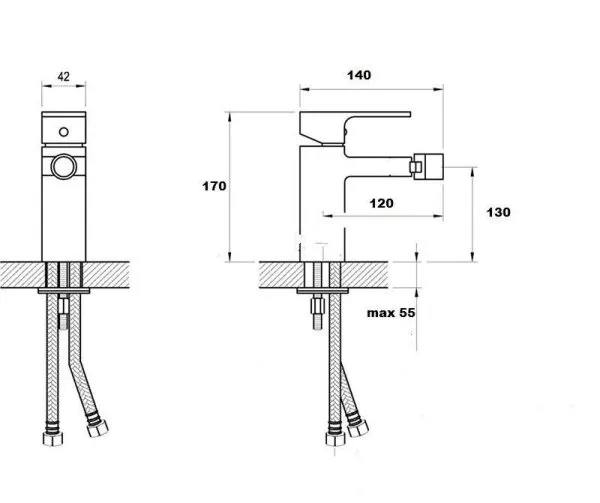 Смеситель для биде Bronze de Luxe Simple (SW980)