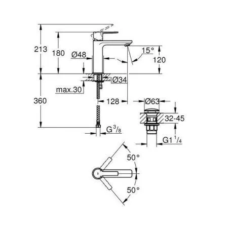 Смеситель Grohe Lineare 23106001 для раковины