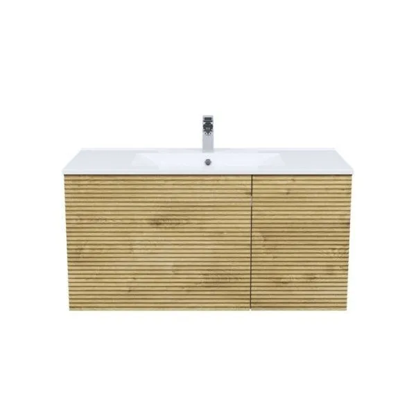 Тумба с умывальником, подвесная, 100 см, дуб светлый, Bild, IDDIS, BIL10V0i95K