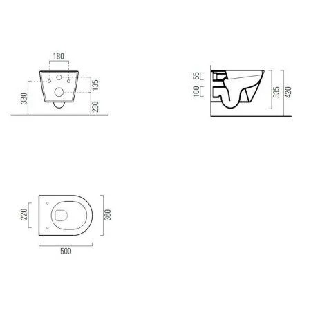 Чаша для унитаза подвесного GSI Norm 861611