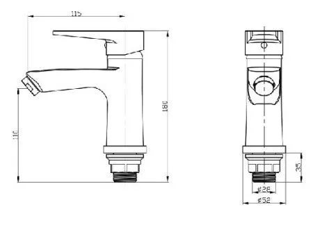 Смеситель для раковины Dionis DUB1-301, хром