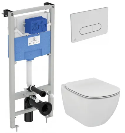 Комплект Ideal Standard Tesi P386801 подвесной унитаз + инсталляция + кнопка смыва