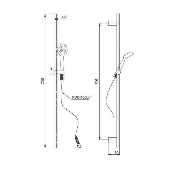 Комплект смесителя 3в1 Paini Torre 98NHCRJCSEZUT2RL3VYR1BMZR для раковины и ванны с душевым комплектом, хром