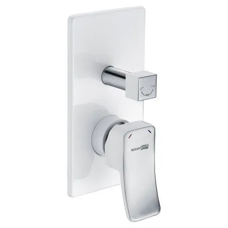 Смеситель для ванны и душа WasserKRAFT Aller 1060 WHITE 10641W белый, хром - купить в Москве по низкой цене в интернет-магазине с доставкой по всей России | HITsant Смеситель для ванны и душа WasserKRAFT Aller 1060 WHITE 10641W белый, хром