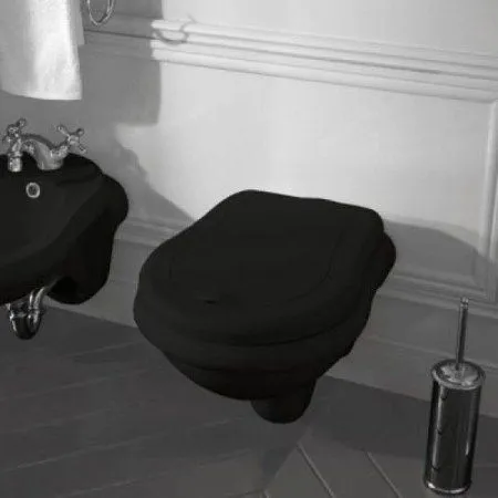 Унитаз подвесной Kerasan Retro 101504 nero фурнитура хром