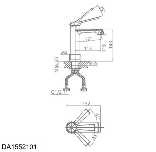 Смеситель для раковины D&K Bayern.Bamberg хром (DA1552101) - купить в Москве по низкой цене в интернет-магазине с доставкой по всей России | HITsant Смеситель для раковины D&K Bayern.Bamberg хром (DA1552101)