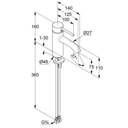 Смеситель для раковины Kludi BOZZ 383890576WR4 хром