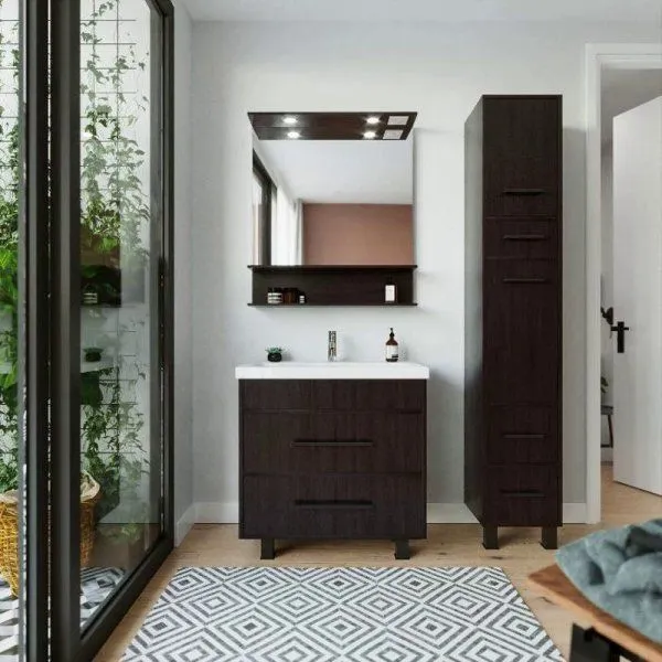 Тумба под раковину напольная Бриклаер ЧИЛИ венге, 80 см