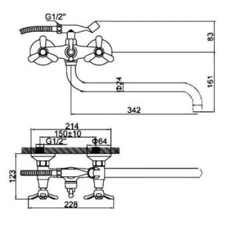 Смеситель Ledeme L2612-2 хром